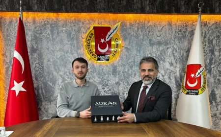 Auran Kozmetik Sahibi Abdullah Karataş: Kayseri Gazeteciler Cemiyetini Ziyaret Etti