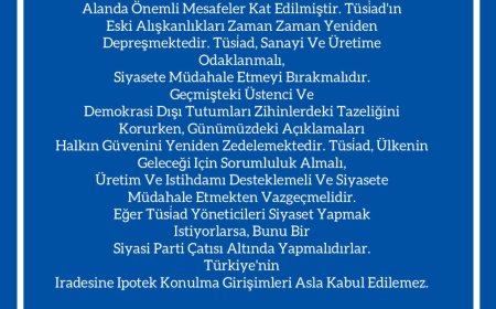 Uluslararası İş Dünyasından Kamuoyuna Duyuru